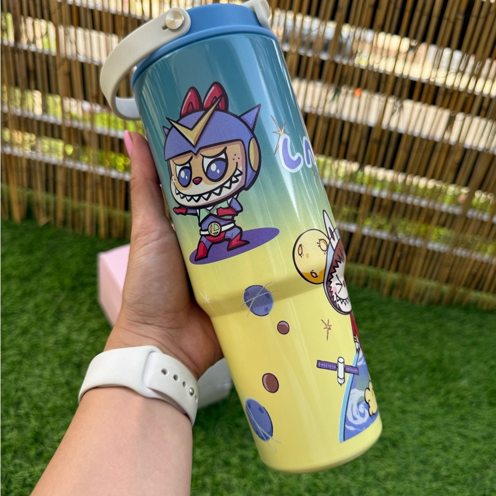 Labubu 30oz Tumbler-Cute Leakproof Cup with Handle-Kawaii Bottle for School,Gift